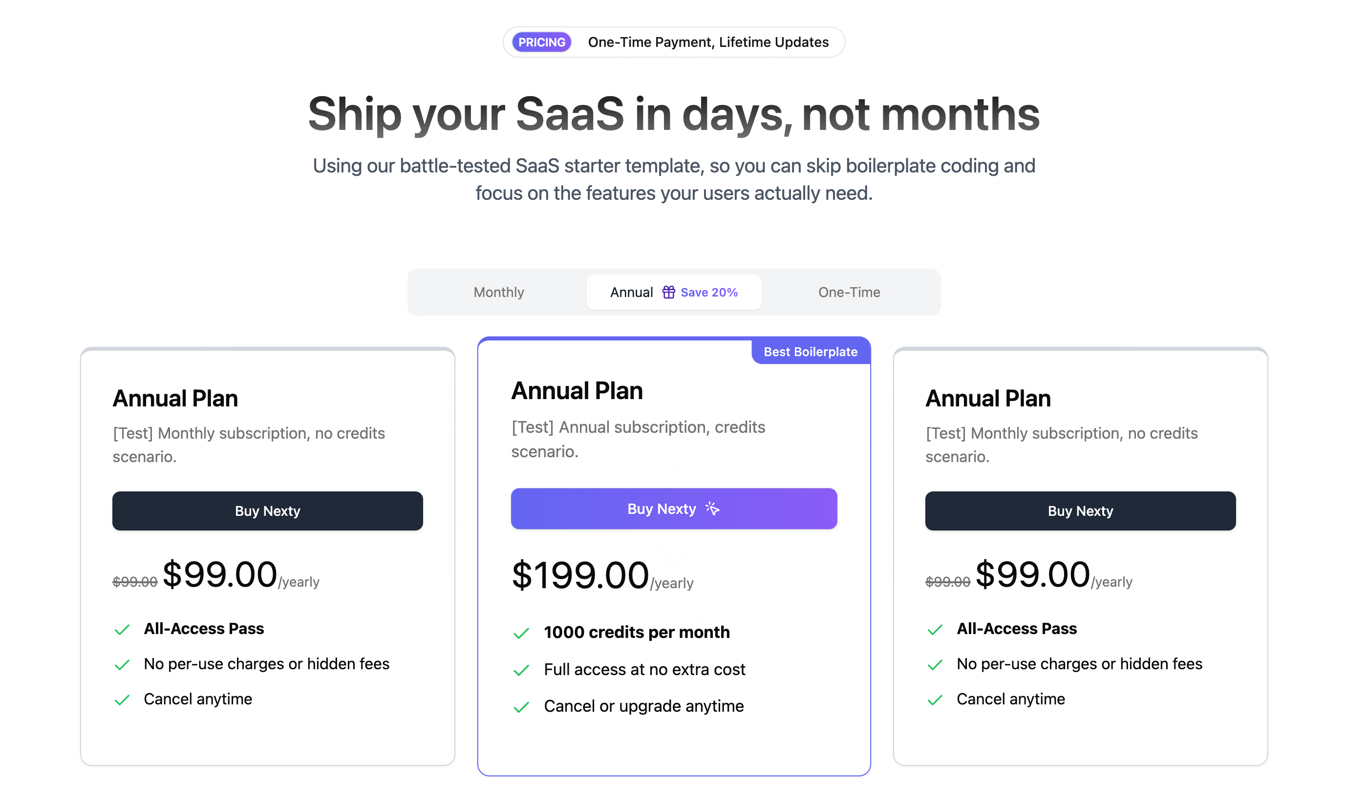 nexty.dev pricing