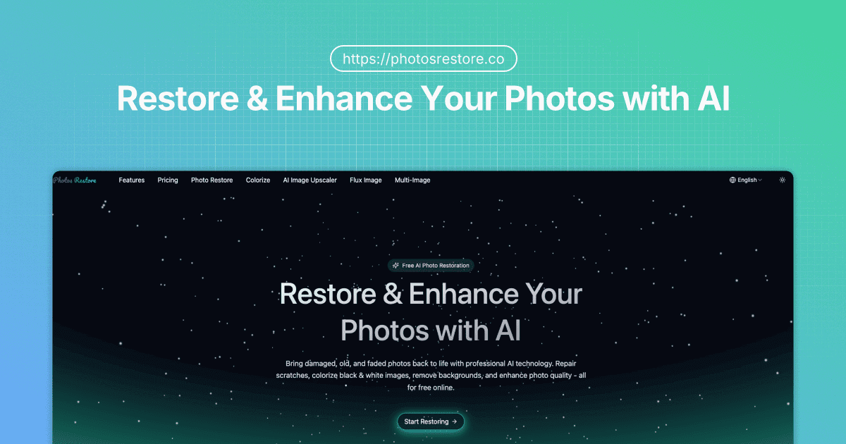 Photos Restore 2026 -Free AI Photo Restoration & Repair Tool