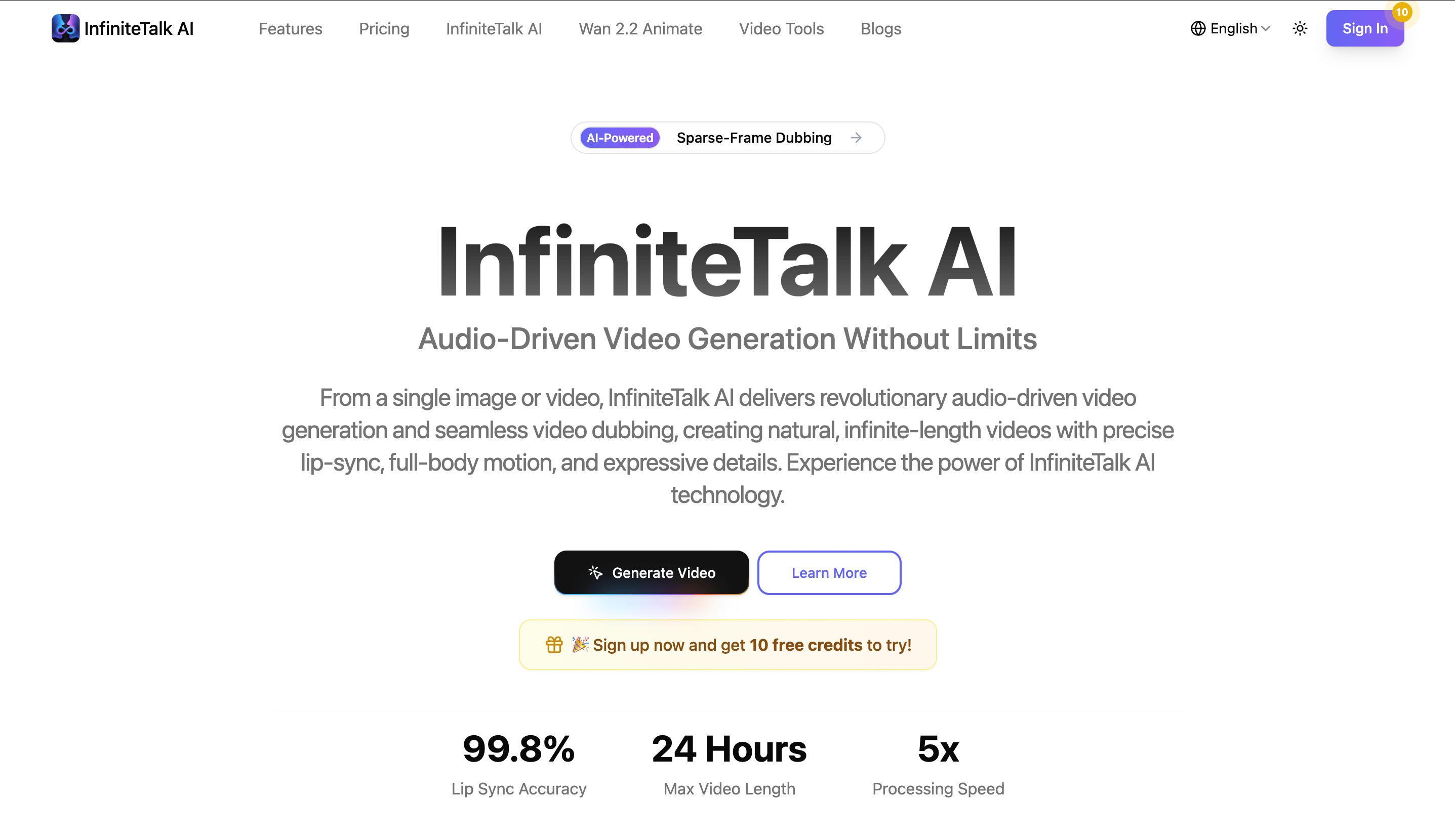 InfiniteTalk AI - Smart Image & Audio to Video Generator