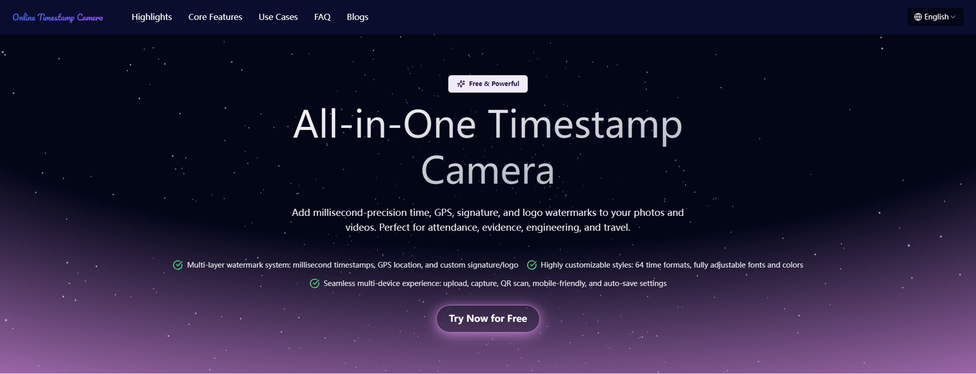 Online Timestamp Camera